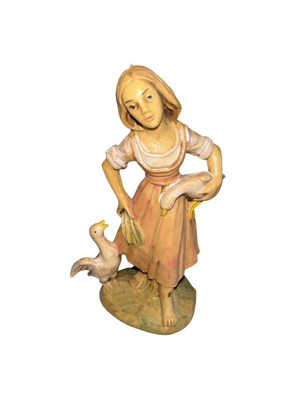 Depose Woman Ducks Geese Figurine 577 Italy 5" Vintage Italian Nativity